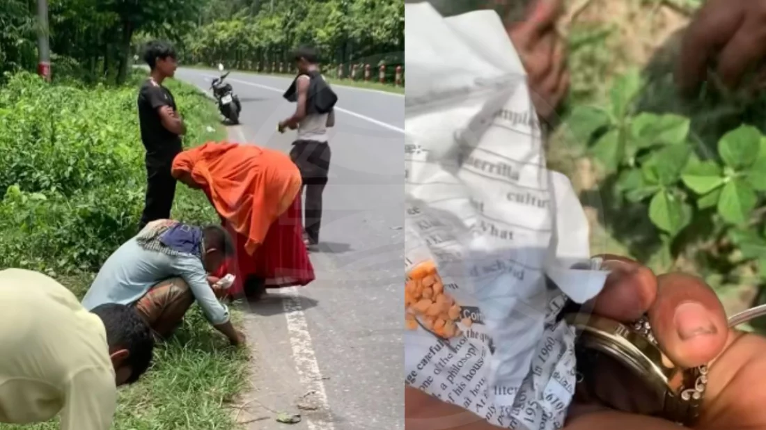 পুলিশের ধাওয়ায় কারবারিদের ইয়াবা রাস্তায়, কুড়িয়ে নিলেন স্থানীয়রা