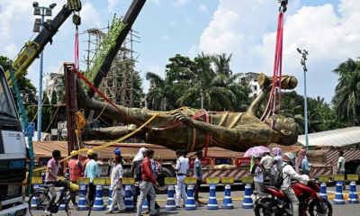 কলকাতা থেকে সরিয়ে ফেলা হলো মেসির ৭০ ফুটের ভাস্কর্য